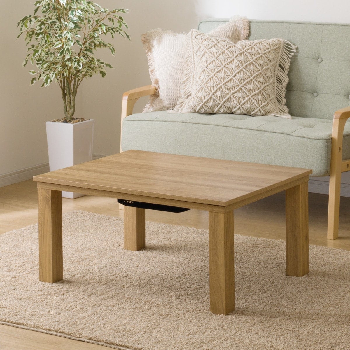 割と綺麗 ニトリ 引き出し付 足高コタツ デコタ N8060 木目調デザイン