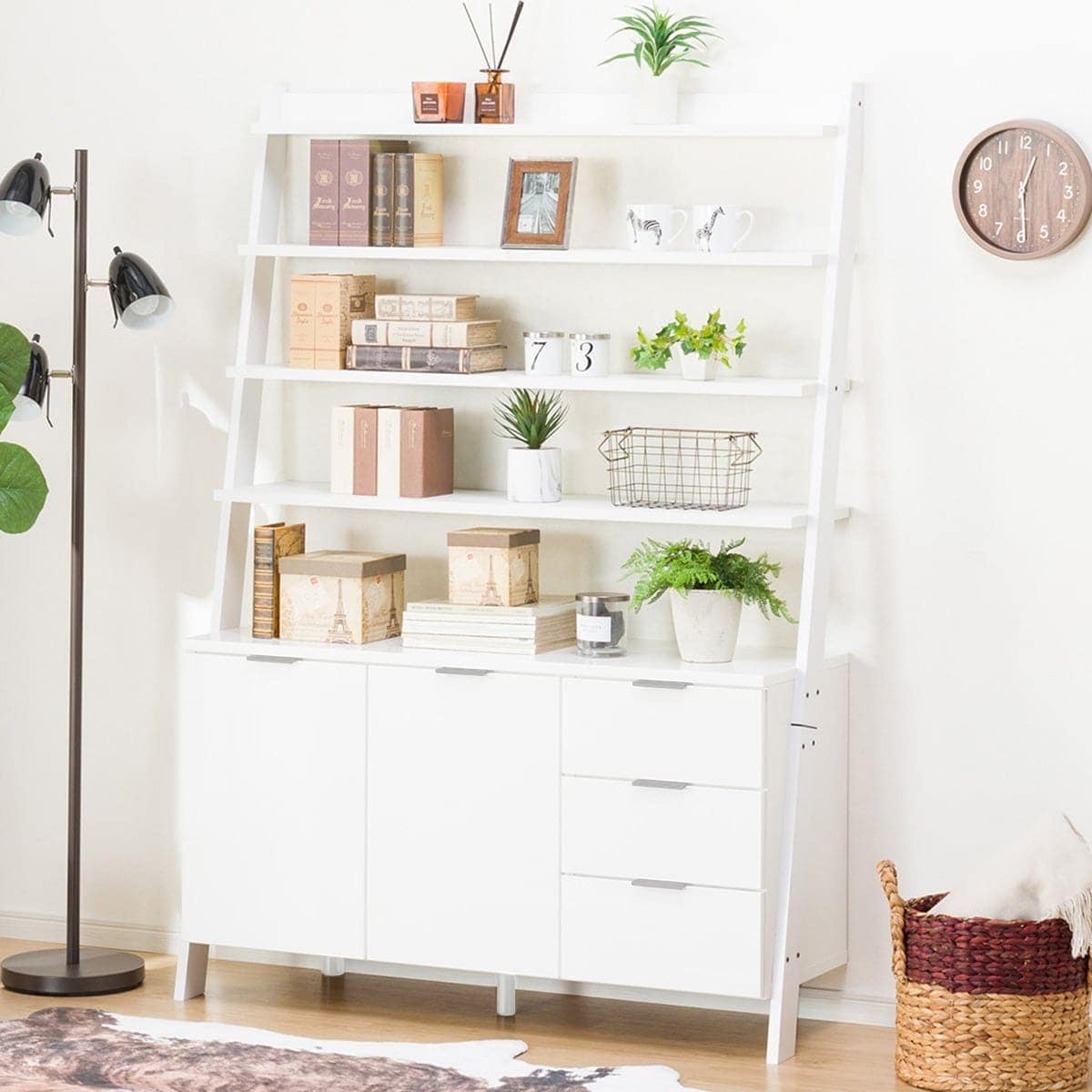 楽天市場】[幅124cm] サイドボードラック (エトナ120SBR WH/SI) ニトリ