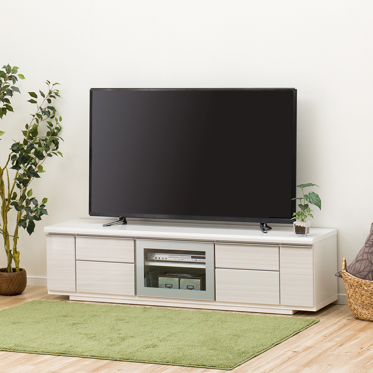 楽天市場】[幅175cm] 光沢のある木目模様が美しいローボード