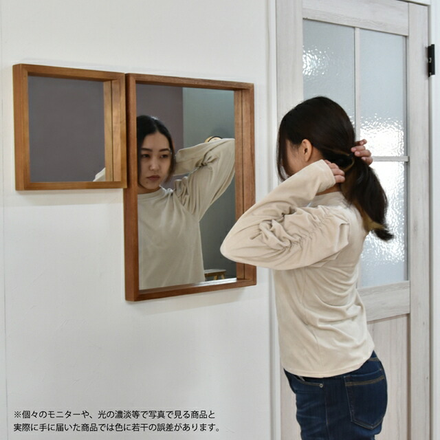 楽天市場】桐を磨いてアンティーク仕上げ ウォールミラー 450×600 鏡