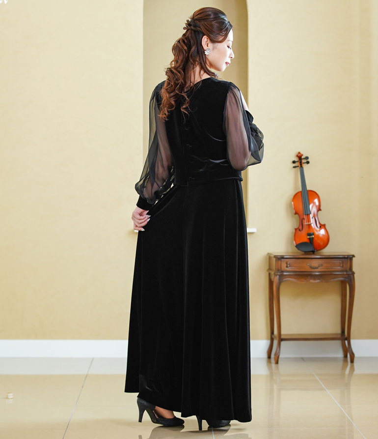 楽天市場】【日本製】ベロア ブラウス コーラス 衣装 黒 白 演奏会