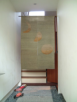 新品】 作家作品 のれん 「涼」 うぐいす色 新品】 作家作品 のれん