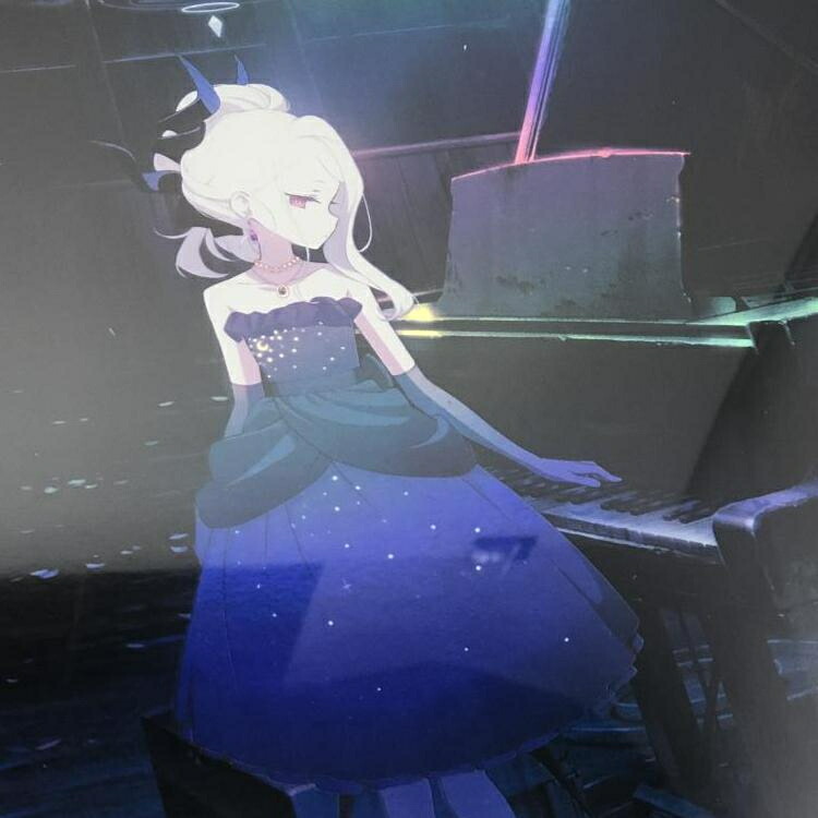 ヒナ(ドレス) 額装イラスト「陽ひらく彼女たちの小夜曲」(オーロラ加工