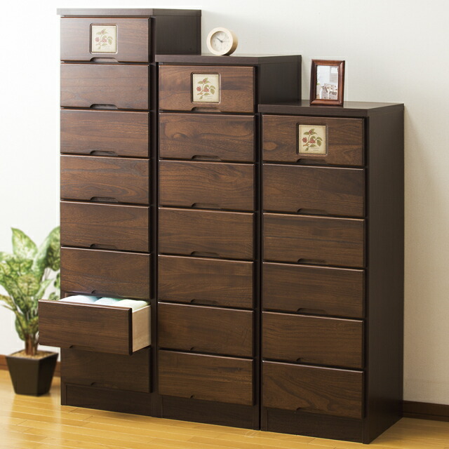 楽天市場】木製チェスト 8段 引き出し タイル付き 完成品 天然木 桐