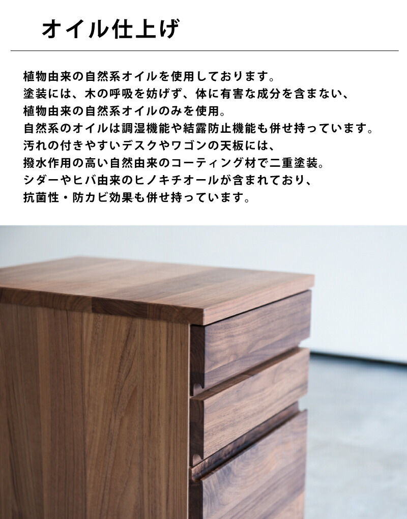 楽天市場】【P10倍】 国産 デスクワゴン 完成品 幅36cm 天然木