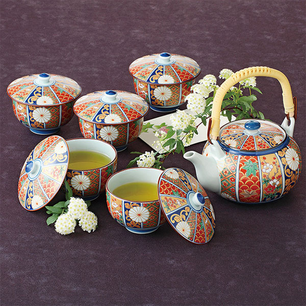 e2660 古伊万里 煎茶碗 五客 染付 金彩 煎茶道具 茶道具 ○e2660 古