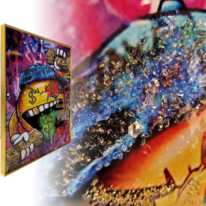 クリスタルアート キリン ピクチャー アートフレーム POP クリスタル