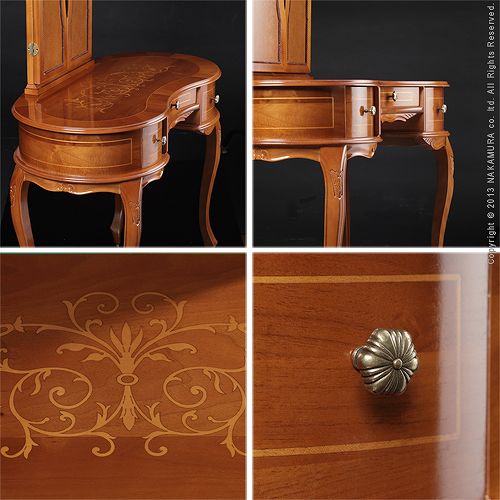 楽天市場】ヴェローナクラシック 猫脚 象嵌 ドレッサー&スツール 鏡