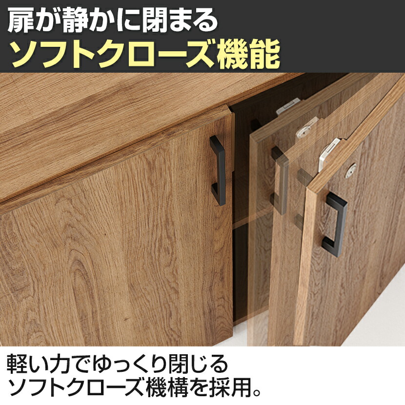 楽天市場】レモダ 木製キャビネット 3段 扉付き 上置き用 書庫 収納棚