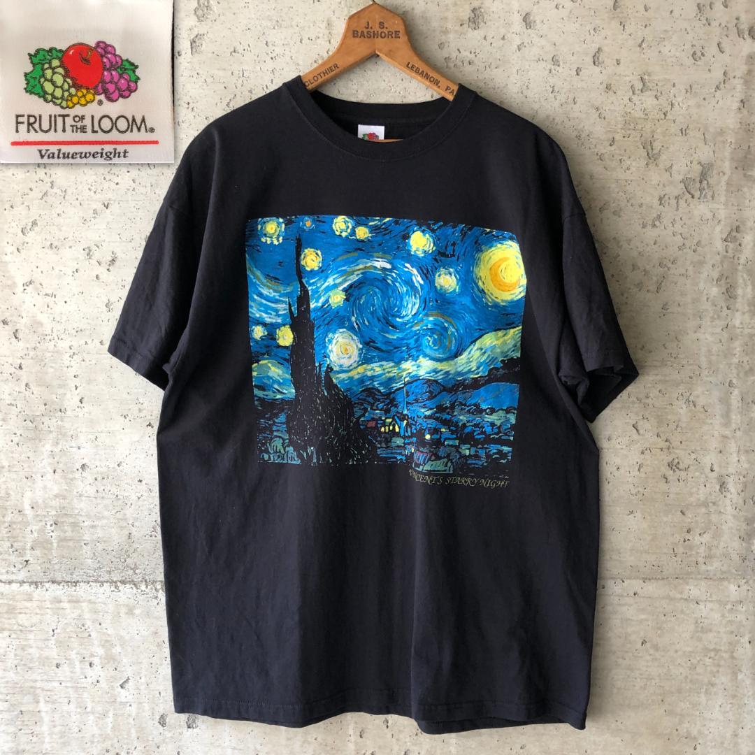 楽天市場】XZ246 00s ゴッホ アート Tシャツ 星月夜 ブラック