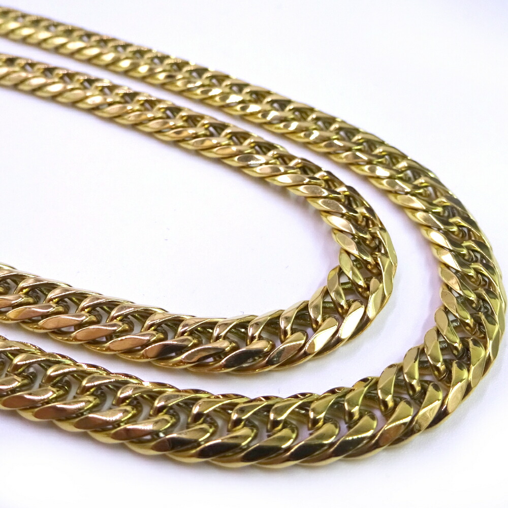 楽天市場】ステンレス ダブル喜平 ゴールド ネックレス 鏡面仕上げ 6