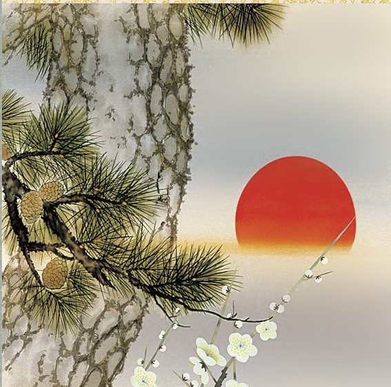 楽天市場】【 送料無料 】 掛け軸 松竹梅 鶴亀 化粧箱 桐箱 オニックス