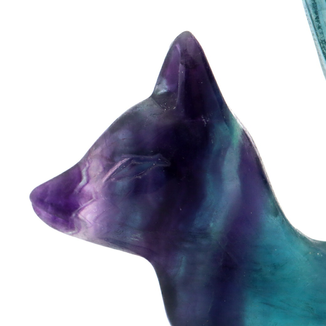 楽天市場】フローライト 置物 九尾の狐 天然石 蛍石 ほたるいし 彫刻