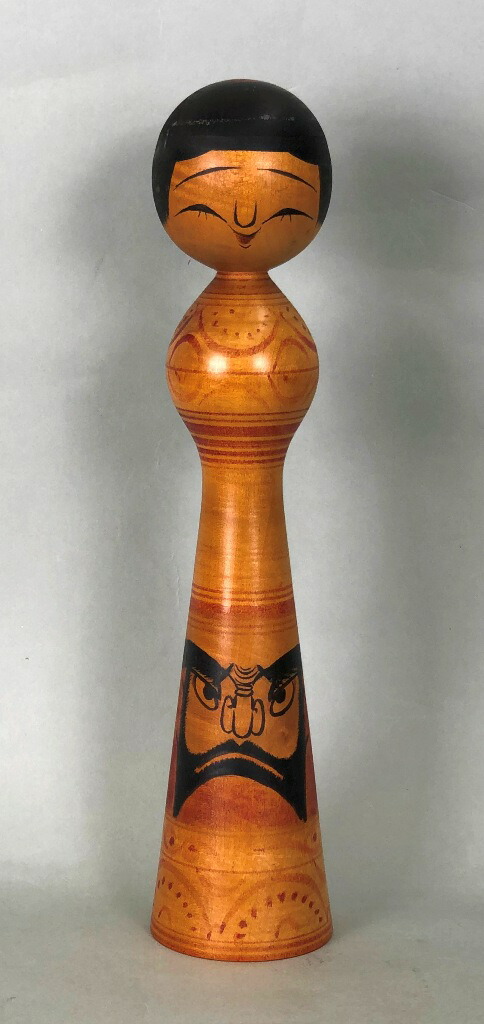 伝統こけし 津軽系 盛秀太郎・作 だるま絵 約31㎝ 伝統こけし 津軽系