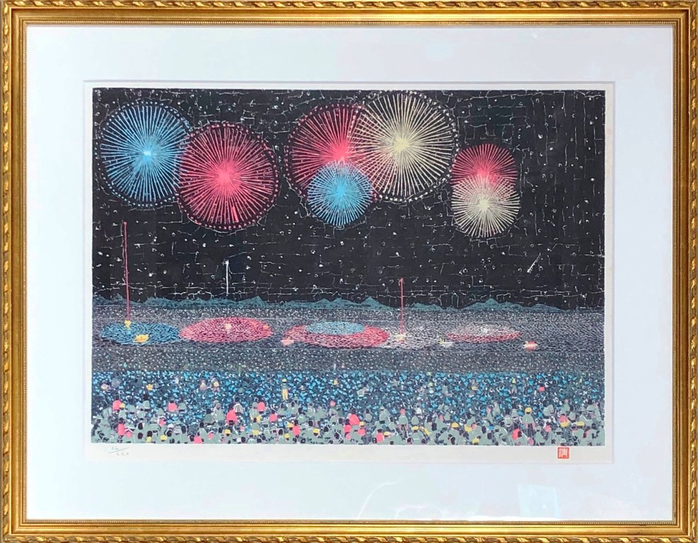 山下清 リトグラフ 107/300 落款 山下清 リトグラフ 107/300 落款