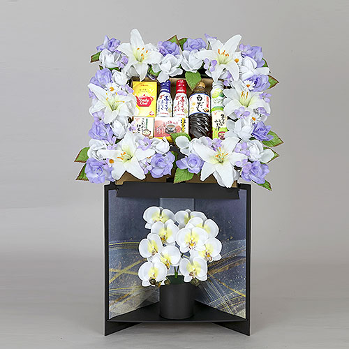 楽天市場】菊家の籠盛 胡蝶蘭 造花 8点 KT-100 初盆会 籠盛り 御供
