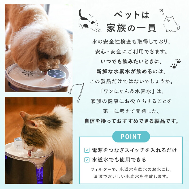 楽天市場】ワンにゃん ＆ 水素水 自動給水器 犬 猫 ペット用 日本製