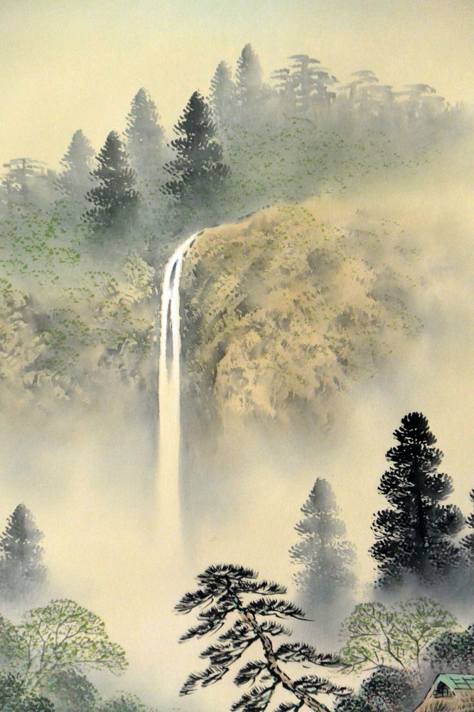 掛軸の絵画 絵のみ 楽天市場】掛軸 彩色山水 保母一峰画(掛け軸 尺五