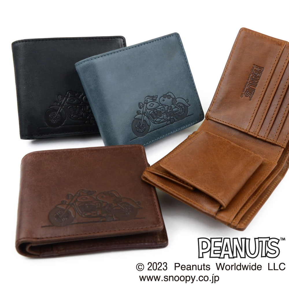 楽天市場】スヌーピー 二つ折り財布 メンズ 本革 JOE COOL motorcycle