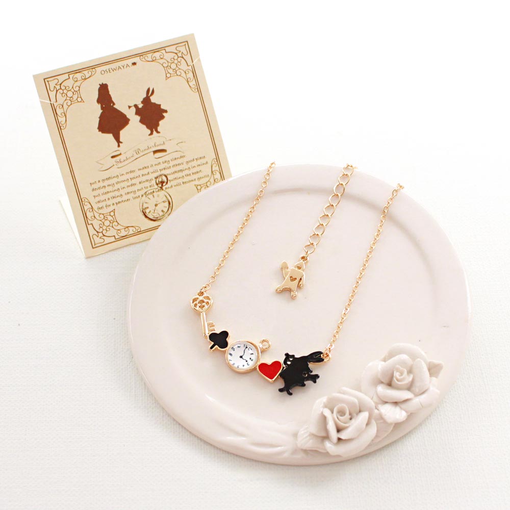 楽天市場】ネックレス アリス 時計 ウサギ トランプ ハート クローバー