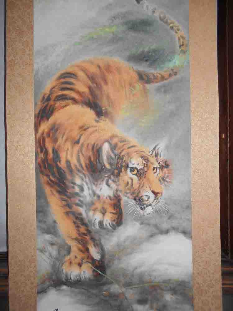 堀江玉鳳虎の掛け軸用の絵