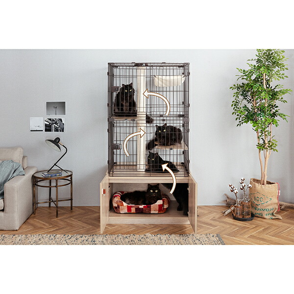 楽天市場】猫 PKC-800 アイリスオーヤマ アイリス ケージ 2段 爪とぎ