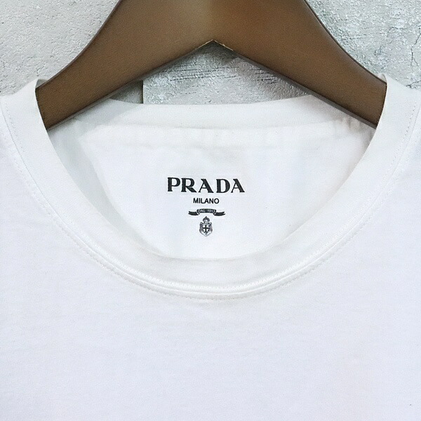 広尾店】プラダ PRADA カットソー Tシャツ ホワイト size:XS 【17911】