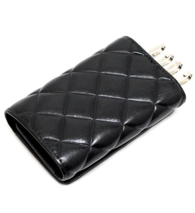 シャネル キーケース マトラッセ ココマーク 黒 ギャランティー 箱付き