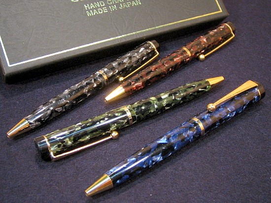 【加藤製作所】セルロイド ボールペン 縦縞グリーン 加藤製作所】セルロイド ボールペン 縦縞グリーン 加藤製作所