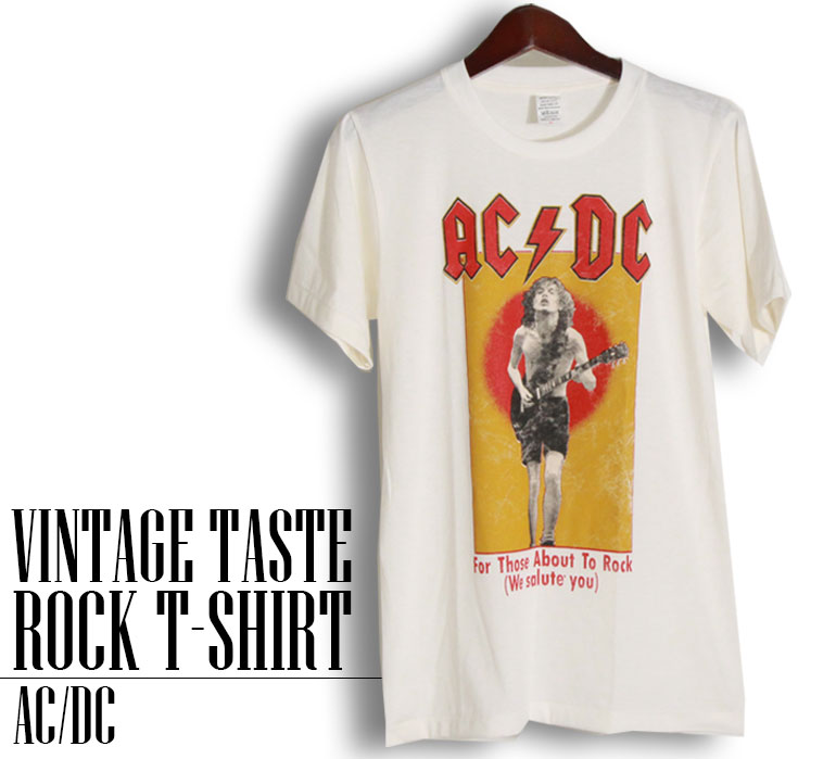 楽天市場】ヴィンテージ風 AC/DC Tシャツ エーシーディーシー ロックT