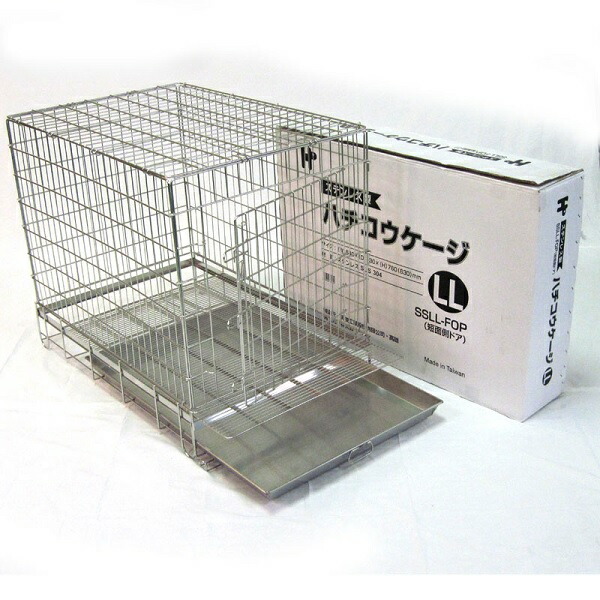 楽天市場】【犬用ケージ】ハチコウ ステンレスケージ LL−FOP 短