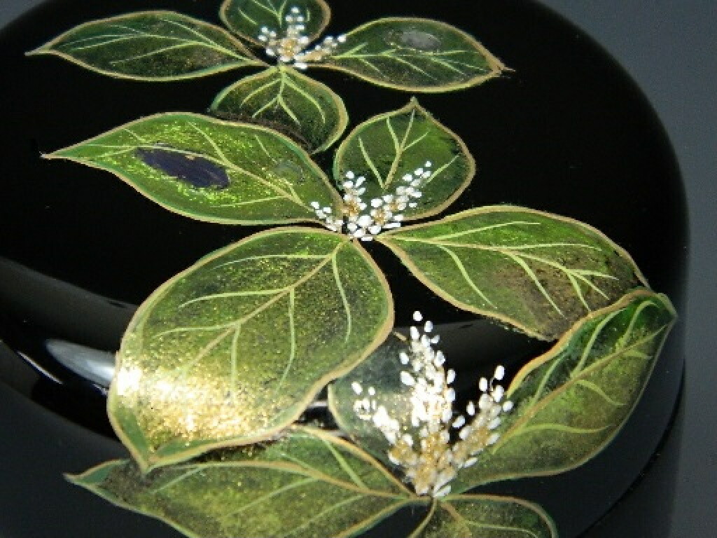 楽天市場】【茶道具/なつめ茶器】 螺鈿入り 二人静蒔絵 中棗 亮斎作