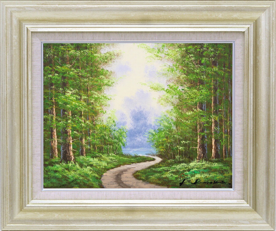 F10号）千日海【月夜の海景】真作/肉筆/表裏にサイン有り/手描き/