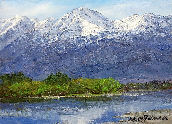 油絵 F30号 絵画 印象画 肉筆 油画 木漏れ日 広場 こどもたち