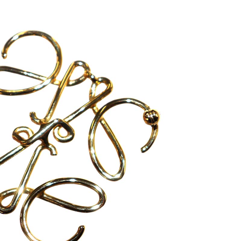 楽天市場】【中古】ロエベ LOEWE アナグラム ブローチ ゴールド色