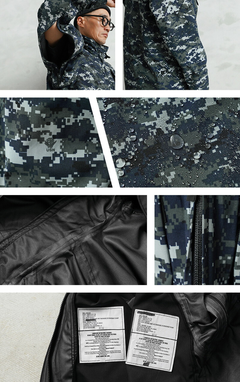 極上！US.NAVY NWU ゴアテックスパーカー 希少S-short 極上！US.NAVY