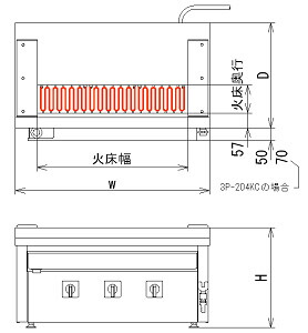 楽天市場】ヒゴグリラー 焼鳥専用タイプ 卓上型 3P-206KC【代引き不可