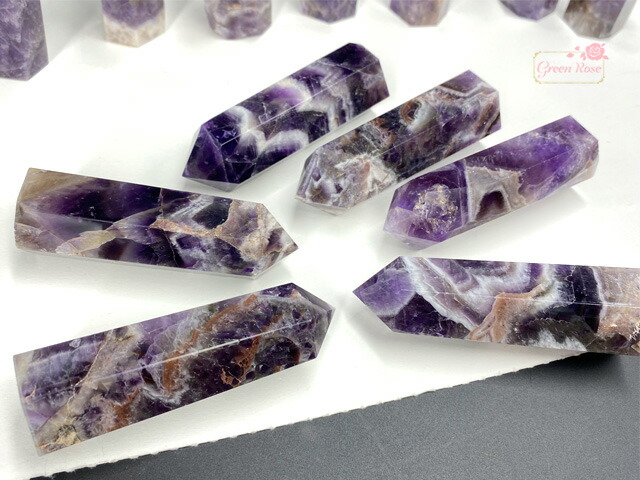 楽天市場】天然石 アメジスト 紫水晶 ポイント 六角柱 置石 開運 原石