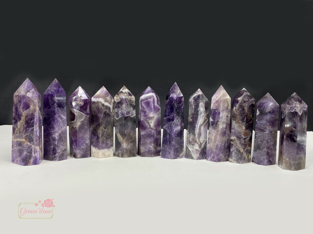 楽天市場】天然石 アメジスト 紫水晶 ポイント 六角柱 置石 開運 原石