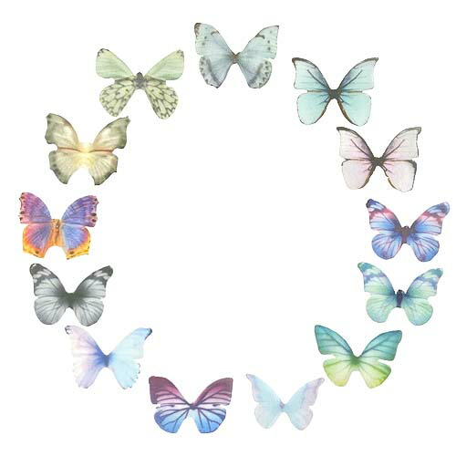 楽天市場】リアルなバタフライモチーフ 10個 蝶 モチーフ オーガンジー