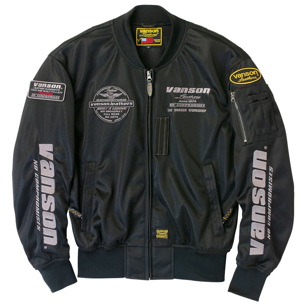 ◎Vanson バンソン ノーカラーメッシュライダースジャケット M グレー