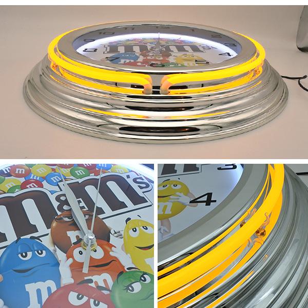 楽天市場】m&m's ネオンクロック エムアンドエムズ イエロー ロゴ