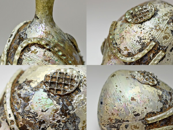 楽天市場】【1910】古代ローマングラス装飾付濃厚銀化瓶 ボトル(高さ約