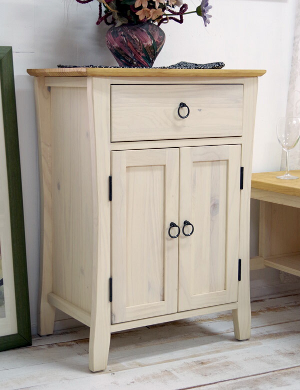 Alex パイン無垢材 天然木 ナチュラルウッド カントリー風キャビネット