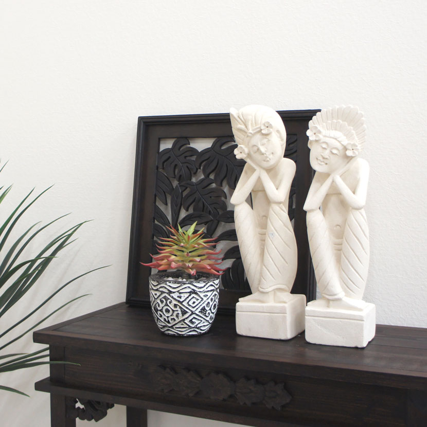 楽天市場】【送料無料！】バリ石像・バリニーズカップルペア・高さ42cm