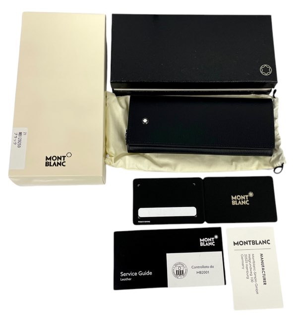 楽天市場】未使用 モンブラン ペンケース レザー ブラック 黒 2本挿し