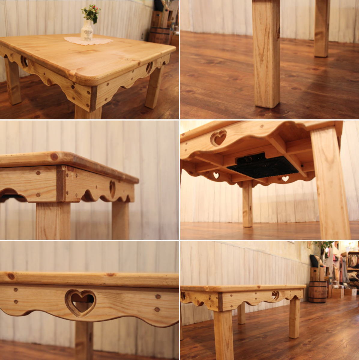 カントリー こたつ ローテーブル ハート家具 カントリー家具 ロー