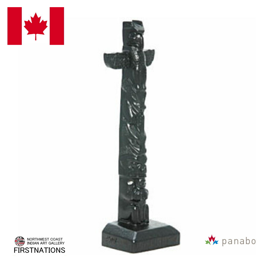 ネイティブアメリカン、インディアン カナダ製トーテムポール 樹脂製 トーテムポール TOTEM POLE レプリカ 黒 カナダ 先住民 ネイティブ