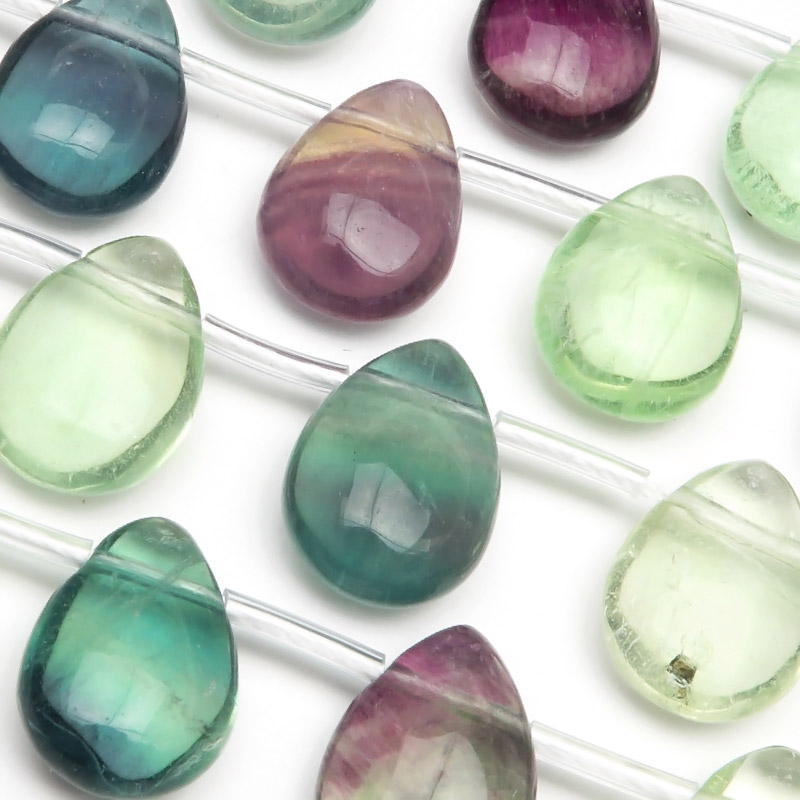 楽天市場】マルチカラーフローライト ペアシェイプ 12×9mm【1連販売