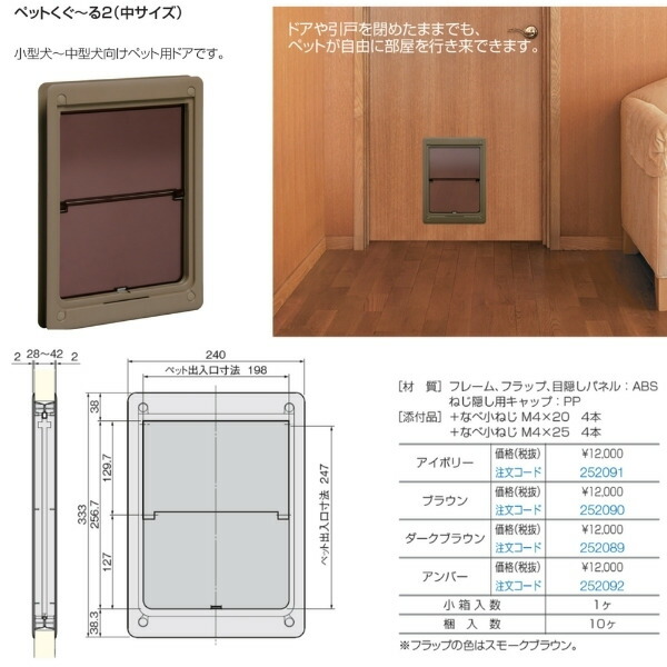 楽天市場】ペット用ドア アトム製 ペットくぐーる2 中サイズ 小型-中型